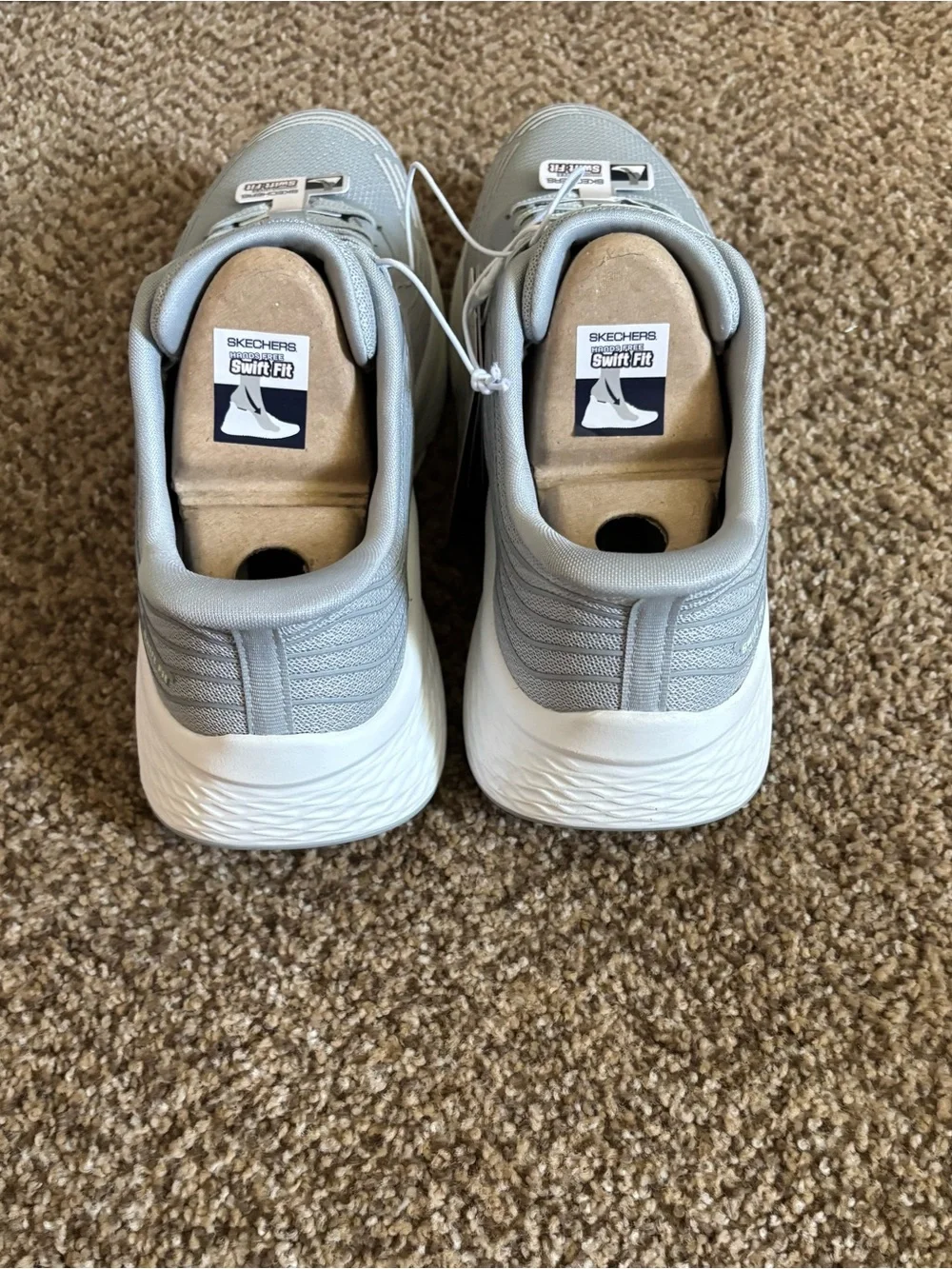 Skechers Swift Fit Size 9 Women Gray  Slip-On Sneakers with Lime Accent